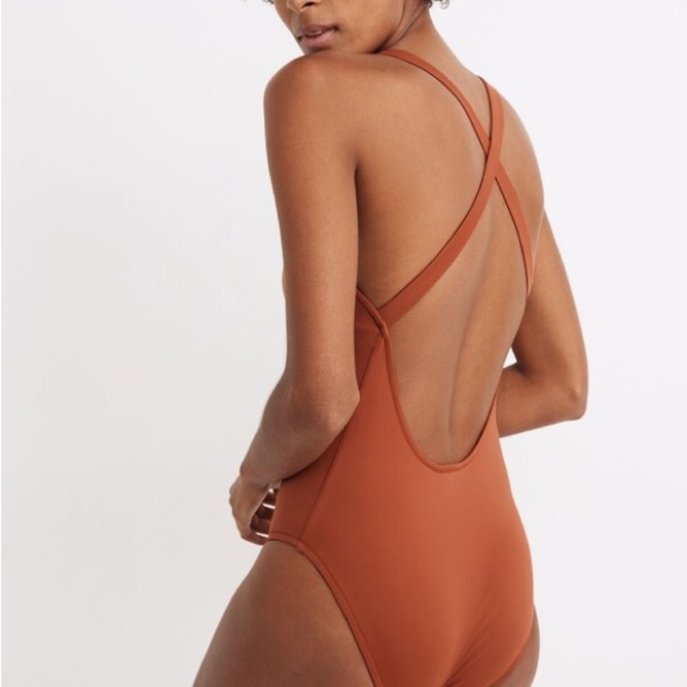 Madewell Rust One-Piece Swimsuit - Picture 3 of 12